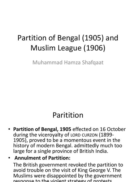 Lec 6,7 - Partition of Bengal to Khilafat Movement | All India Muslim ...