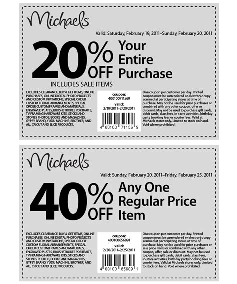 Michaels: New 20% Off Entire Order and 40% Off Any One Regular Price Item Coupons - Calgary ...