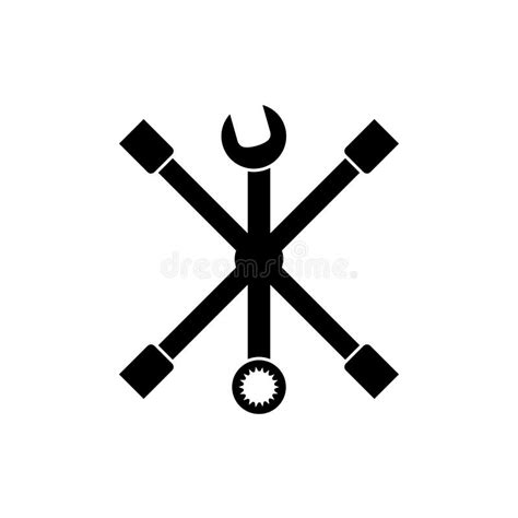 Crossed Wrenches Logo. Car Cross Rim Wrench Icon for Wheel and Spanner. Hand Tool. Isolated ...