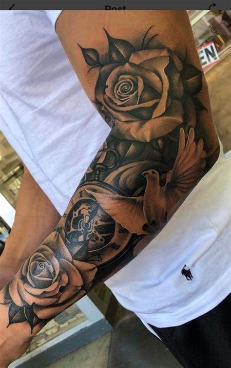 full sleeve tattoos black #Fullsleevetattoos | Rose tattoo sleeve, Forarm tattoos, Tattoo sleeve ...