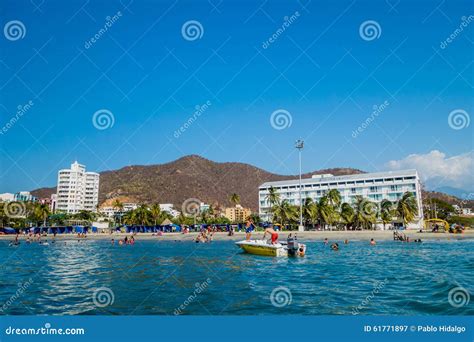 Beautiful Coastline Beach View of Santa Marta Editorial Photography - Image of colonial ...