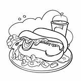 Delicious Hot Dog With Ketchup And Mustard Coloring Page  sketch template