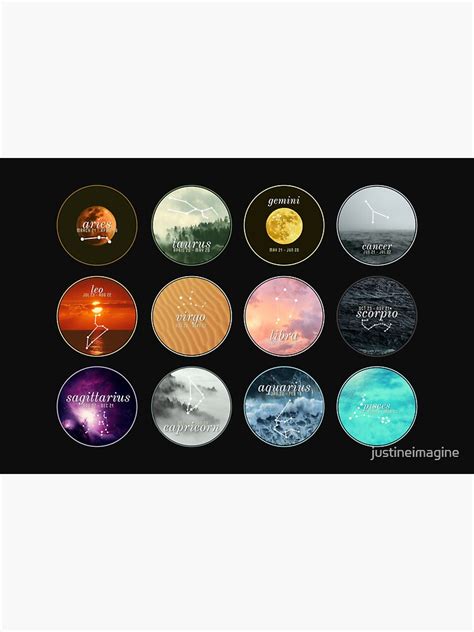 "zodiac aesthetic (chart)" Sticker by justineimagine | Redbubble