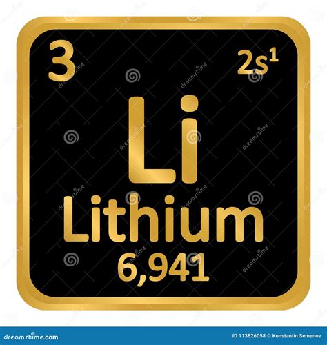 Periodic Table Element Lithium Icon. Stock Illustration - Illustration of button, nature: 113826058