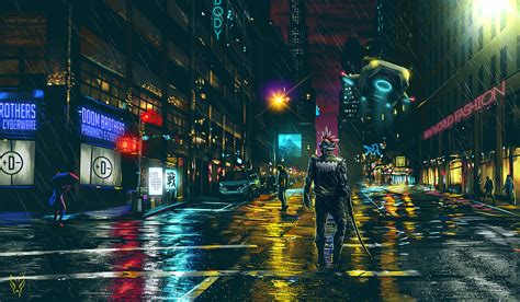 A night in the city (Cyberpunk illustrations) on Behance