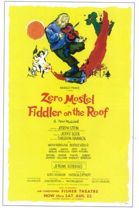 Fiddler On the Roof 11x17 Broadway Show Poster (1964) | Fiddler on the roof, Broadway posters ...