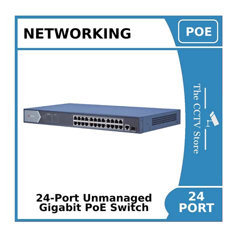 24-Port DS-3E0526P-E Unmanaged Rackmount Gigabit PoE+ Switch w/ 1 x 1G ...