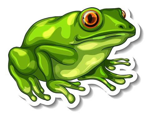 Free Vector | A sticker template with a green frog isolated