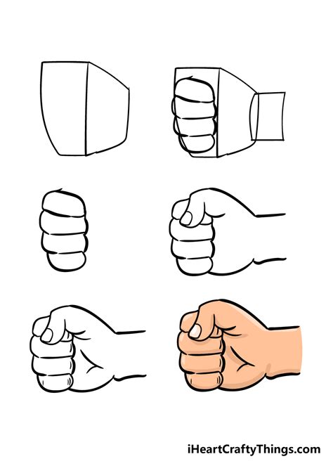 Fist Drawing - How To Draw A Fist Step By Step!