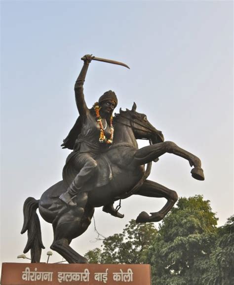 Equestrian statue of Rani of Jhansi Lakshmibai in Agra, Uttar Pradesh India