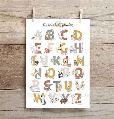 Alphabet Nursery Decor Alphabet Wall Art Print Alphabet - Etsy