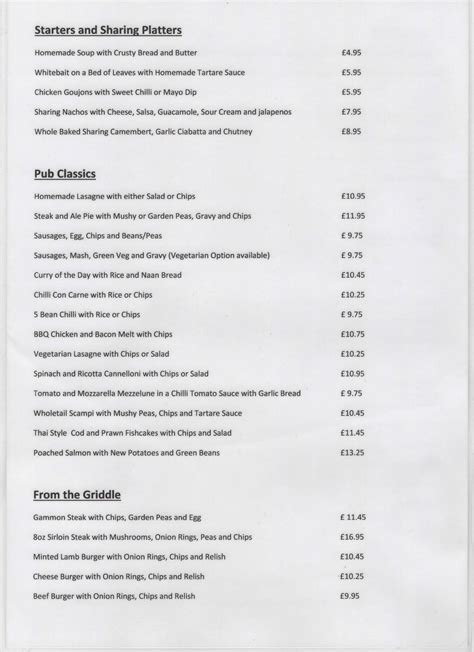 Menu at The Shoulder of Mutton pub & bar, Bradwell, Church Street Cottage