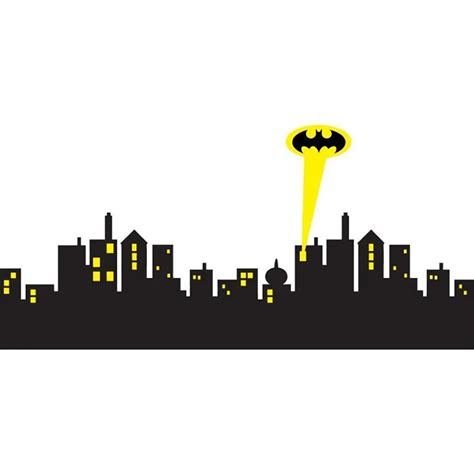 *5 sizes* GOTHAM CITY SKYLINE Batman Decal Removable WALL STICKER Home Decor Art-in Wall ...