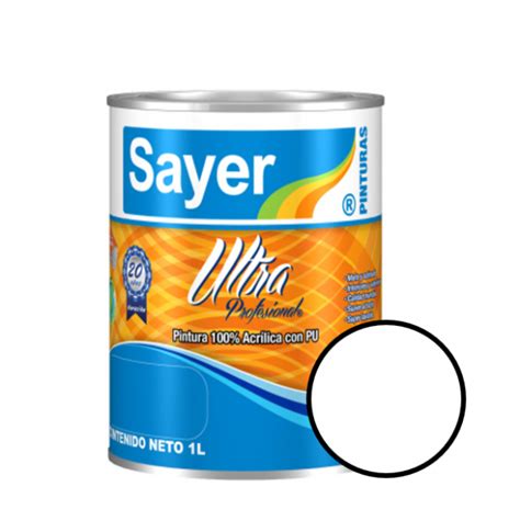 🏠 Bote de Pintura Blanca 1 lts. - Ultra Profesional Sayer