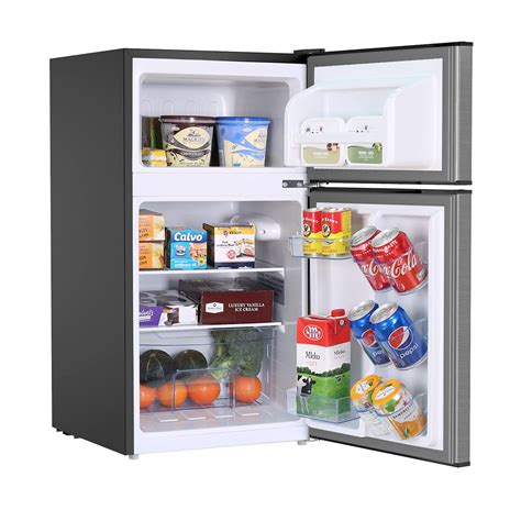 Mini Fridge with Freezer, 3.2 Cu.Ft Mini Refrigerator with 2 Doors, Compact Small Refrigerator ...