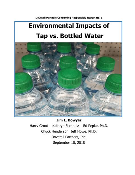 (PDF) Environmental Impacts of Tap vs. Bottled Water