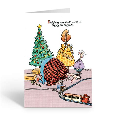 Stonehouse Collection: George The Engineer Funny Christmas Card