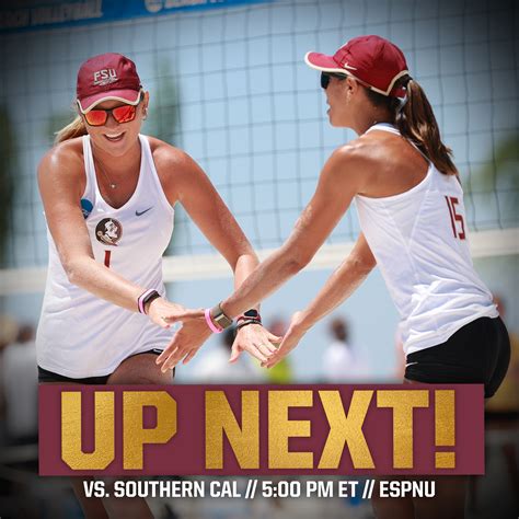 FSU Beach Volleyball on Twitter: "We are back at 5 pm ET against ...