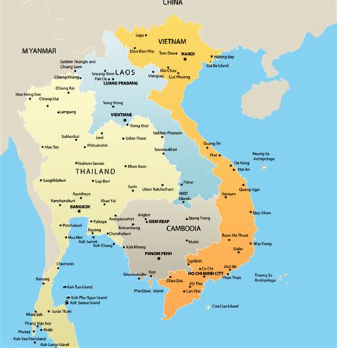 Map Of Thailand Islands And Vietnam - Maps of the World