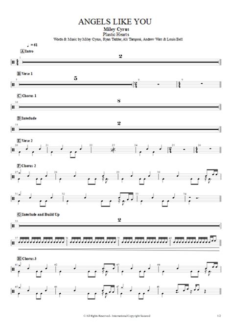 Angels Like You Tab by Miley Cyrus (Guitar Pro) - Full Score | mySongBook