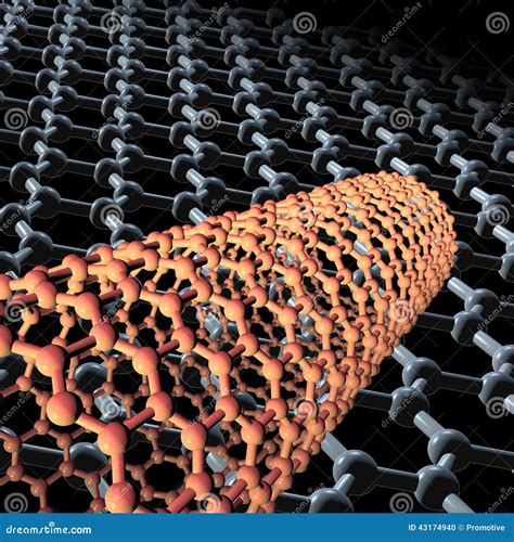 3d Carbon Nanotubes on Dark Background Stock Illustration ...