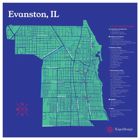 Creative's Guide to Evanston - Illustrated Map of Evanston