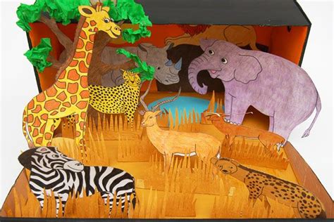 African Savanna Diorama | Kids' Crafts | Fun Craft Ideas | FirstPalette.com | Diorama kids ...