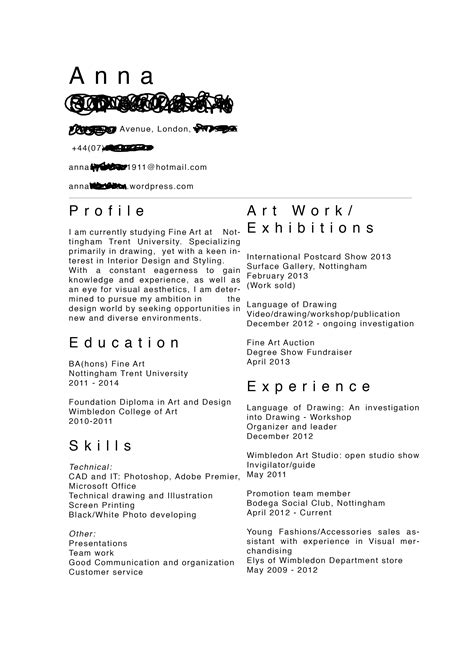 Art Student Resume Template