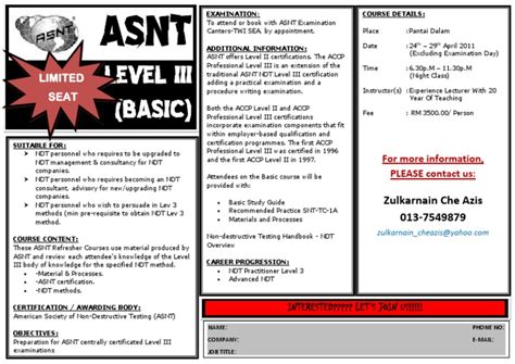 ASNT Level III | Nondestructive Testing | Certification