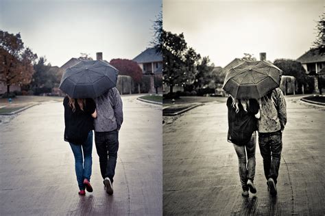 Couple with Umbrella Walking in the Rain | Design Panoply