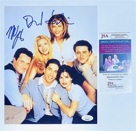 David Schwimmer Matthew Perry Signed 8x10 Photo Friends Anniston w/ JSA ...