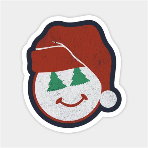 Santa Emoji with Christmas Tree Eyes - Emoji Santa - Magnet | TeePublic