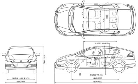 Honda Insight 2009 Blueprint - Download free blueprint for 3D modeling