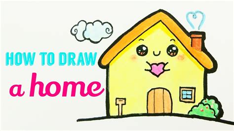 HOW TO DRAW HOME 🏠 | Easy & Cute Warm Home / House Drawing Tutorial For Beginner - YouTube