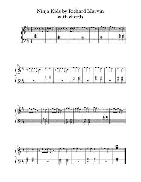 Ninja Kids with chords Sheet music for Piano (Solo) Easy | Musescore.com