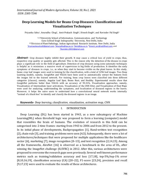 (PDF) Deep Learning Models for Beans Crop Diseases: Classification and Visualization Techniques