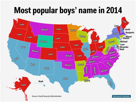 Most popular baby names in every state 2014 - Business Insider