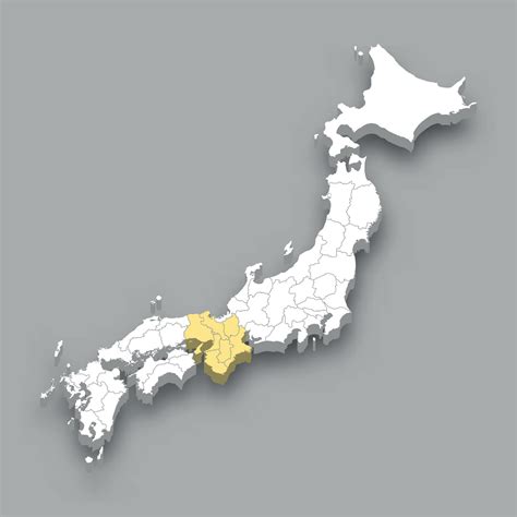 Kansai region location within Japan map 25355713 Vector Art at Vecteezy