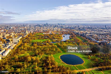 Beautiful Aerial Panoramic View Of The Hyde Park In London Stock Photo ...