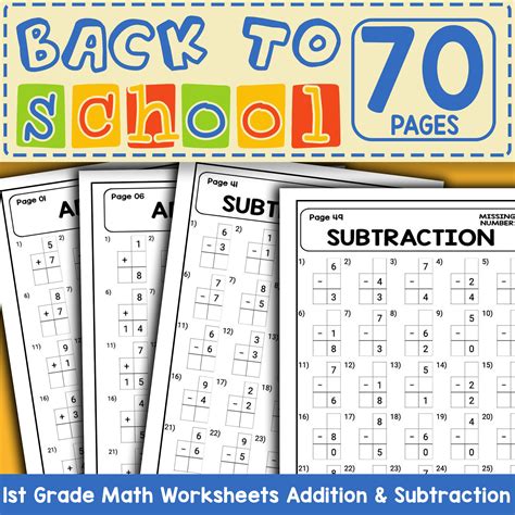 Back To School 1st Grade Math Activities Worksheets Addition & Subtraction | Made By Teachers