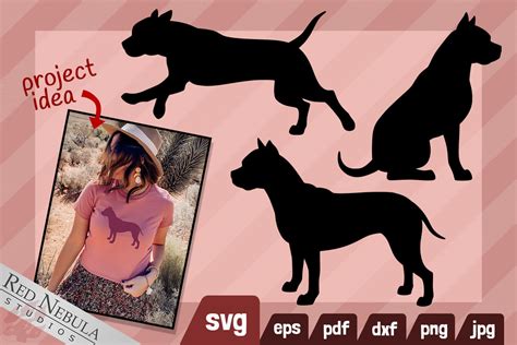 Pit Bull | 3 Vector Dog Silhouettes Graphic by RedNebulaDigital · Creative Fabrica