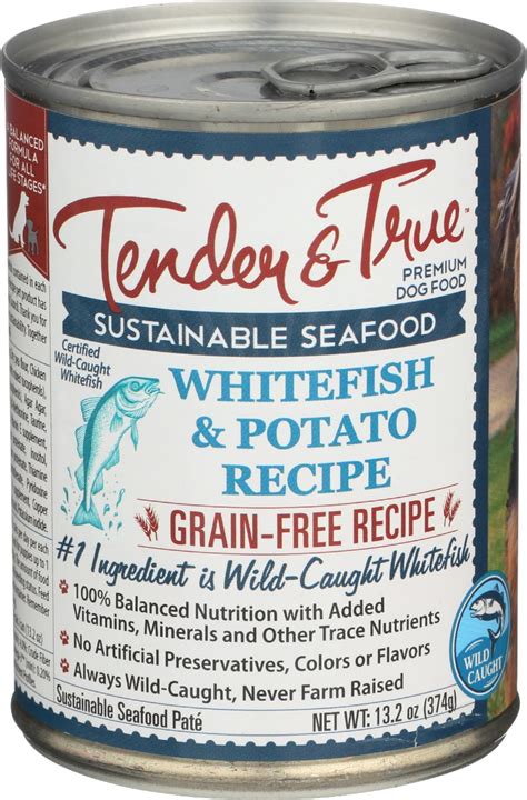 TENDER AND TRUE: Ocean Whitefish and Potato Canned Dog Food, 13.2 oz ...