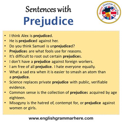 Sentences with Prejudice, Prejudice in a Sentence in English, Sentences ...