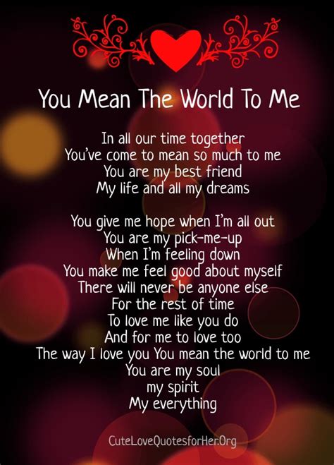 You Mean the World to Me Poems for Her & Him