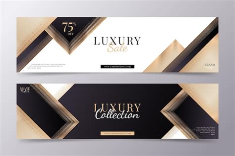 Free Vector | Gradient golden luxury horizontal banners