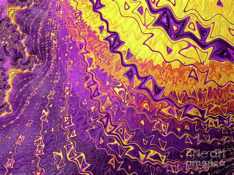 Purple and Gold Pattern Digital Art by Elisabeth Lucas