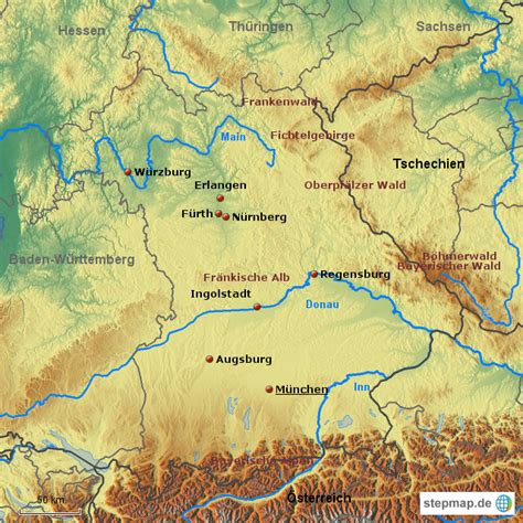 Bayern Karte : Bayern Karte Region Bild | Deutschlandkarte : Bayern ist das südlichste ...