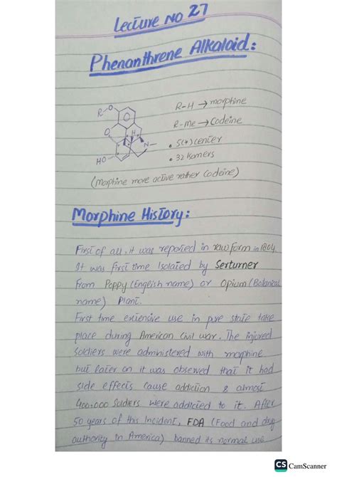 SOLUTION: synthesis of morphine and heroin. lecture 27 - Studypool