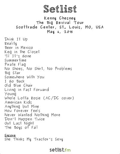 Kenny Chesney Setlist Scottrade Center, St. Louis, MO, USA 2015, The ...