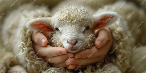 Premium Photo | Conceptual image of Jesus Christs hands gently holding a lamb symbolizing ...